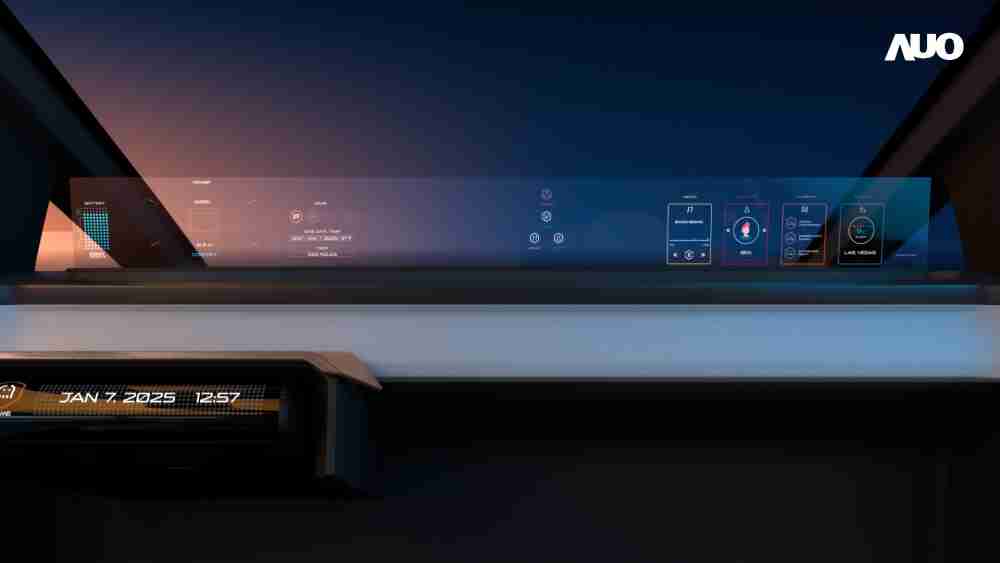 壹号平台无界透明显示接口(Horizon Image Glass)透过车运算方案整合仪表板、、中控台及副驾显示器，，，一体式全景呈现，，，提供乘用者清晰的前方视野、、、行车必要信息与娱乐功能